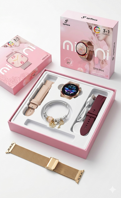 Kadın Akıllı Saat Seti 3 Kordonlu Bileklik Hediyeli Şık Tasarım Smart Watch