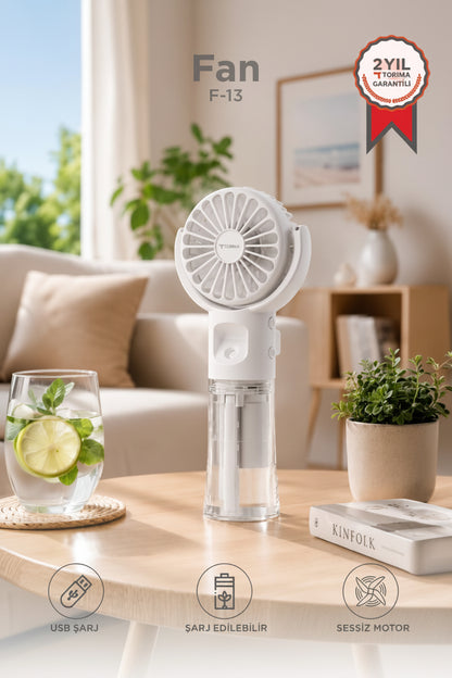 TORIMA Mini Fan F13 Taşınabilir Şarjlı El Vantilatörü – USB Şarjlı Sessiz Mini Fan