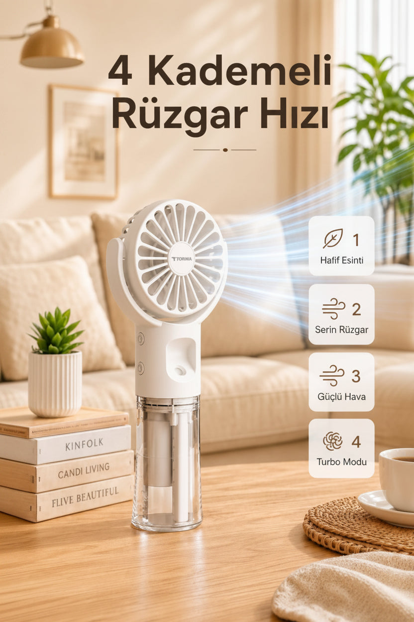 TORIMA Mini Fan F13 Taşınabilir Şarjlı El Vantilatörü – USB Şarjlı Sessiz Mini Fan